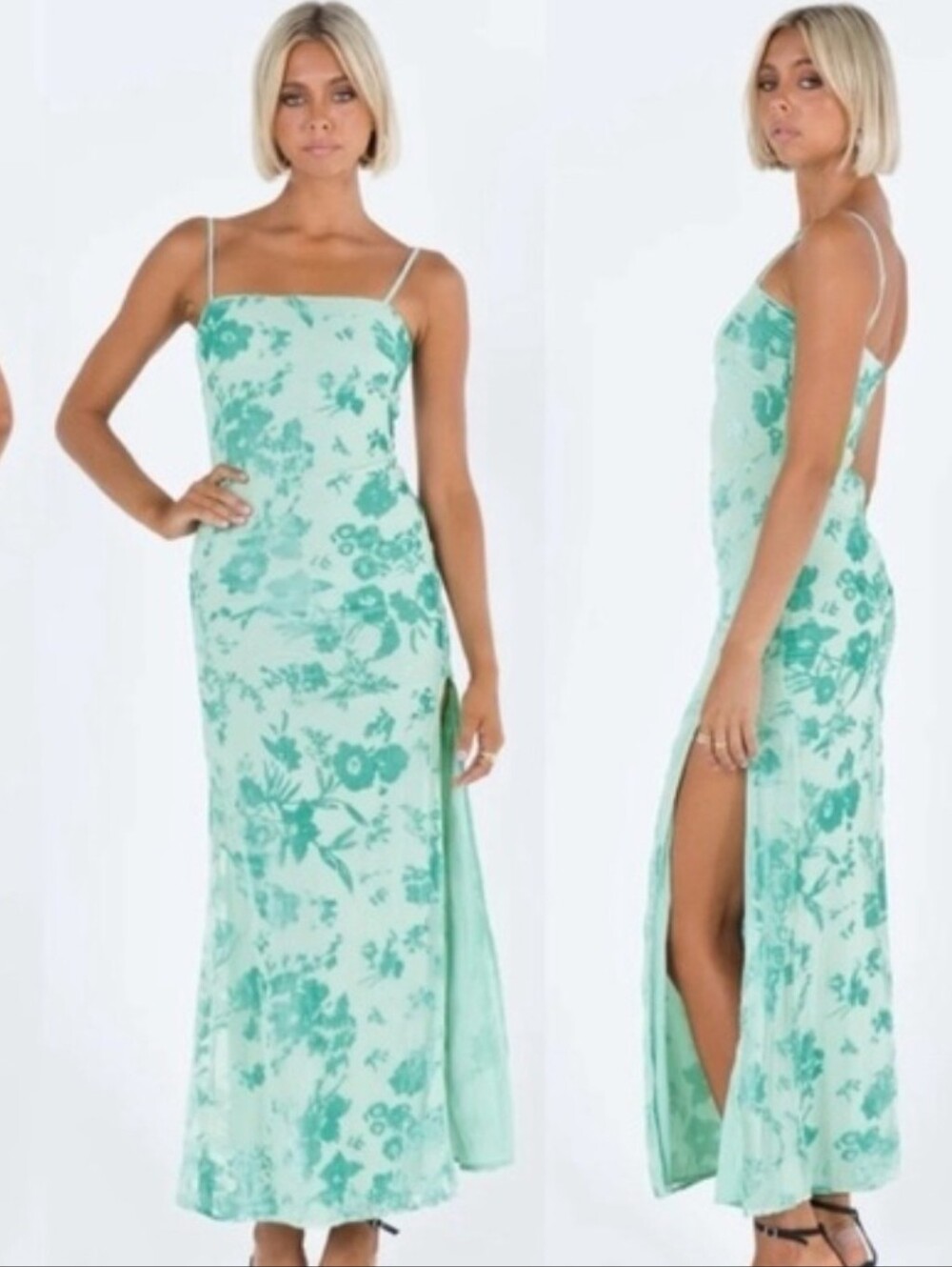Princess Polly Y2K Fairy Coquette Vintage Burnout Velvet Coquette Slip Dress